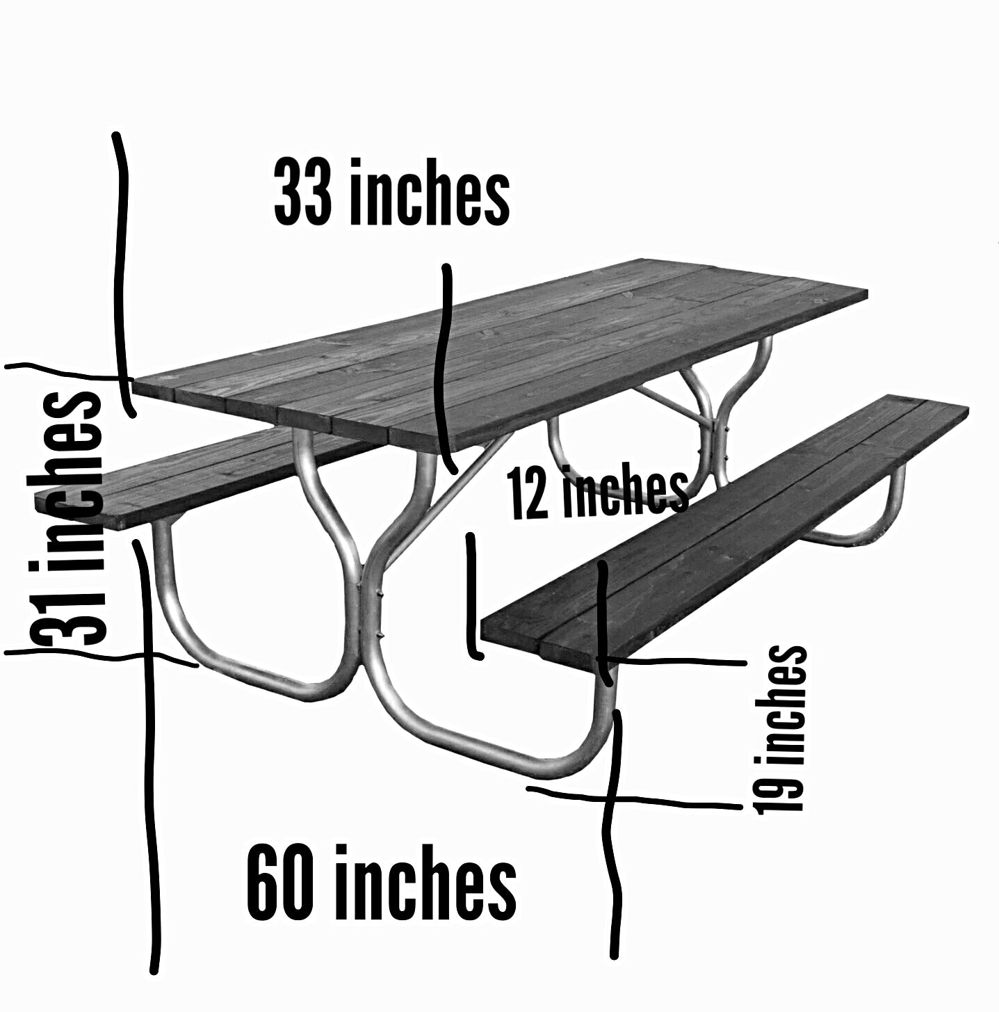 Picnic Table with aluminium frame