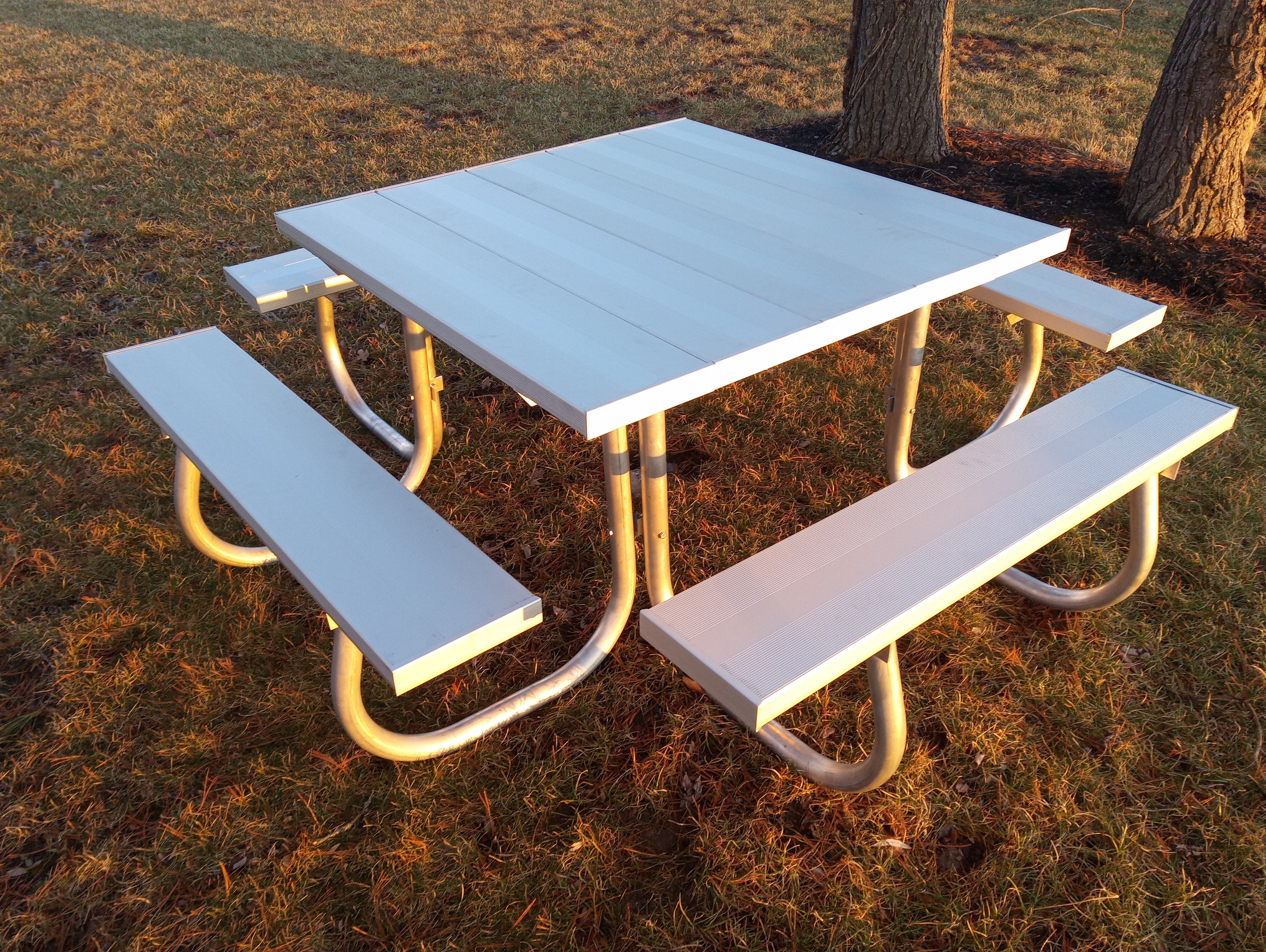 All Aluminum Picnic Table Square top with Stainless steel hardware