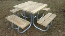 Square Picnic Table With An Aluminum Frame