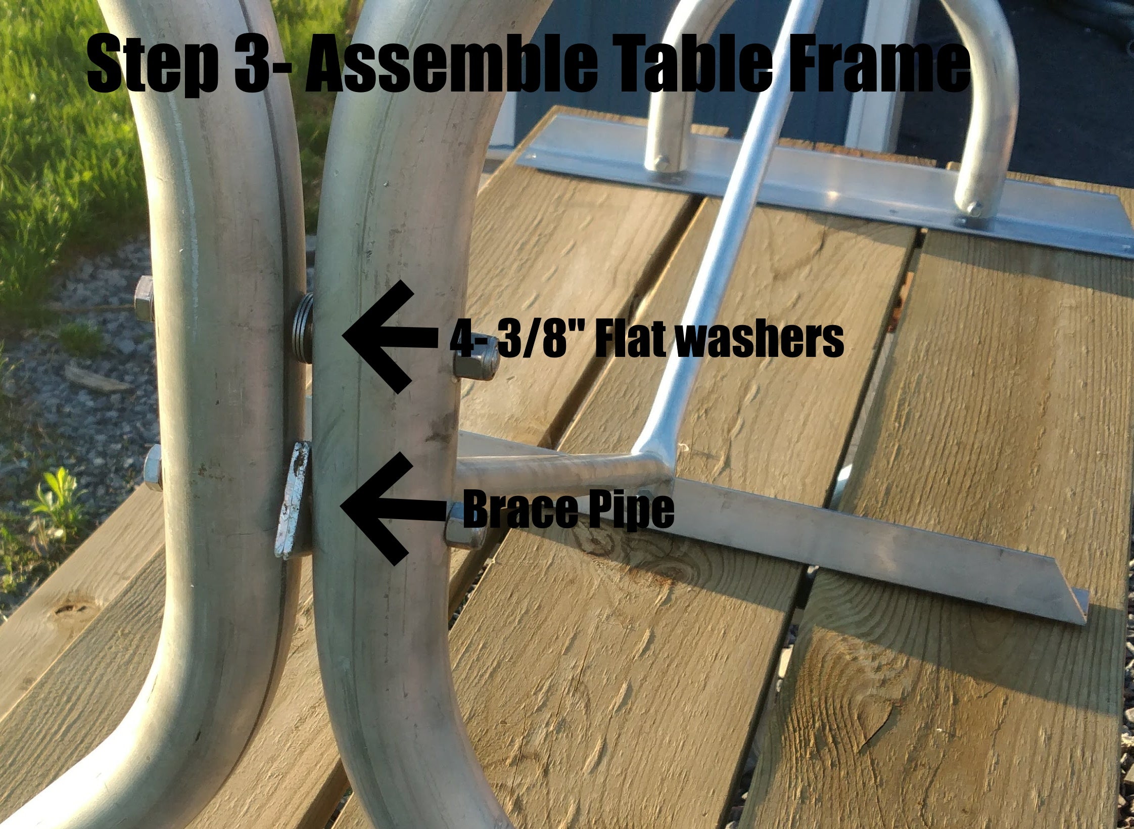 Aluminum Picnic Table frame carriage bolt style - frame only